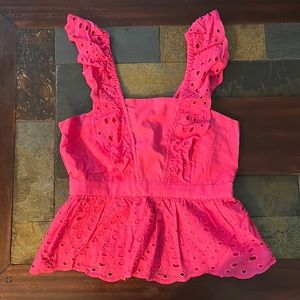 NWT Banana Republic PXS Pink Textured Eyelet Tank Top